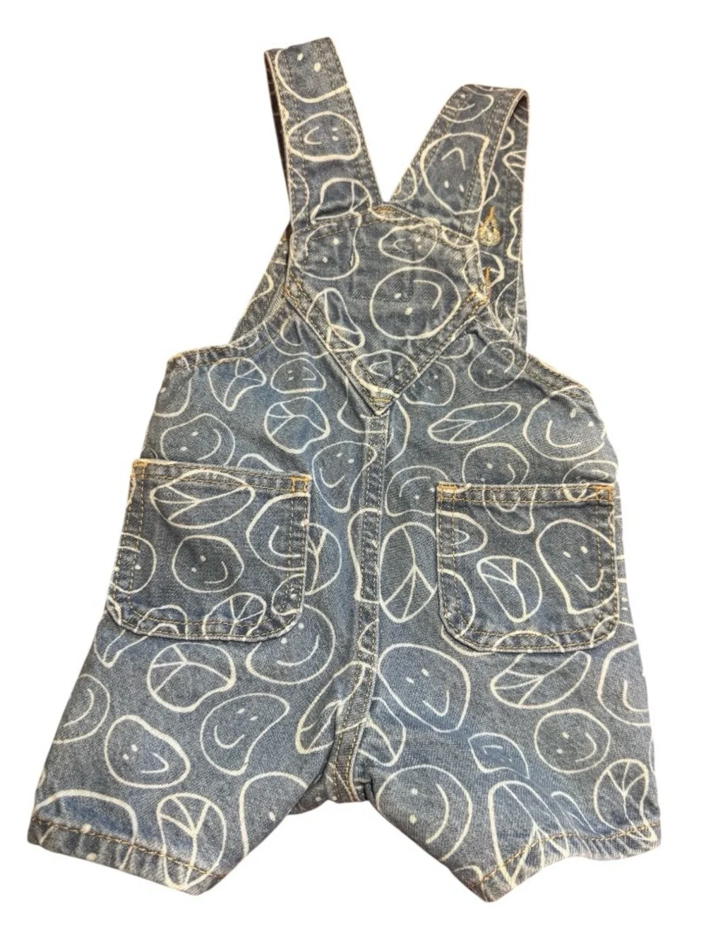 Old Navy Smiley Face Denim Overalls 3-6M